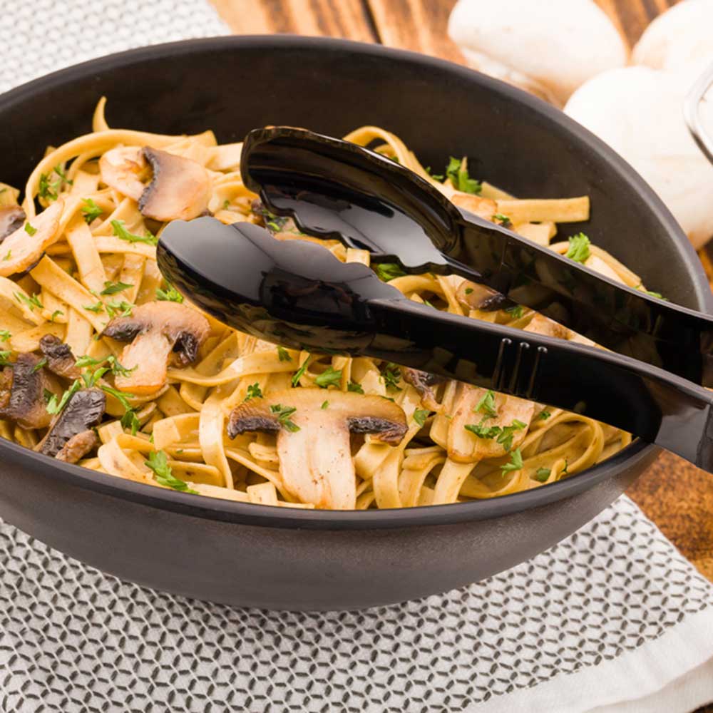 Tongs, Catering, 6 Inch, Black Plastic, Scallop Grip, 6 Linear Inch,1 - 1 EACH