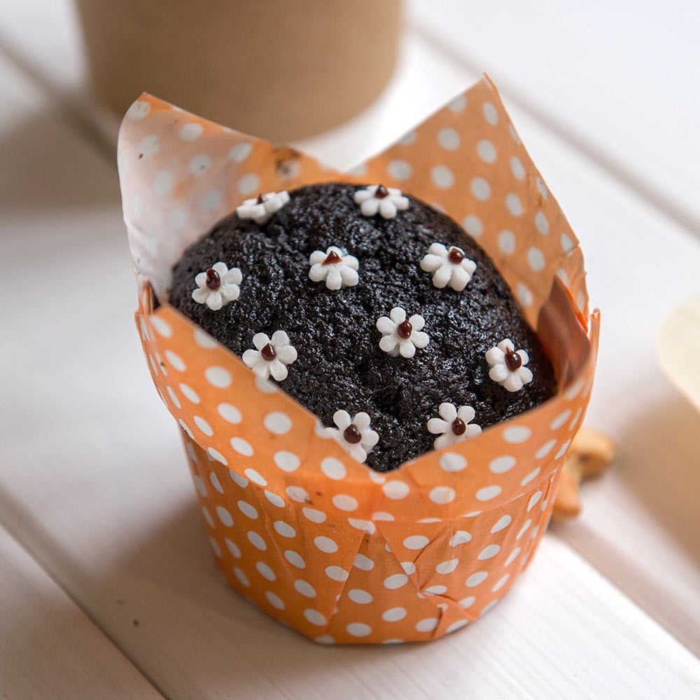 Cups, Baking, 1.2 Ounce, Paper, Hot Orange Polka Dot, Petal, 1.2 Ounce,1 - 200 COUNT