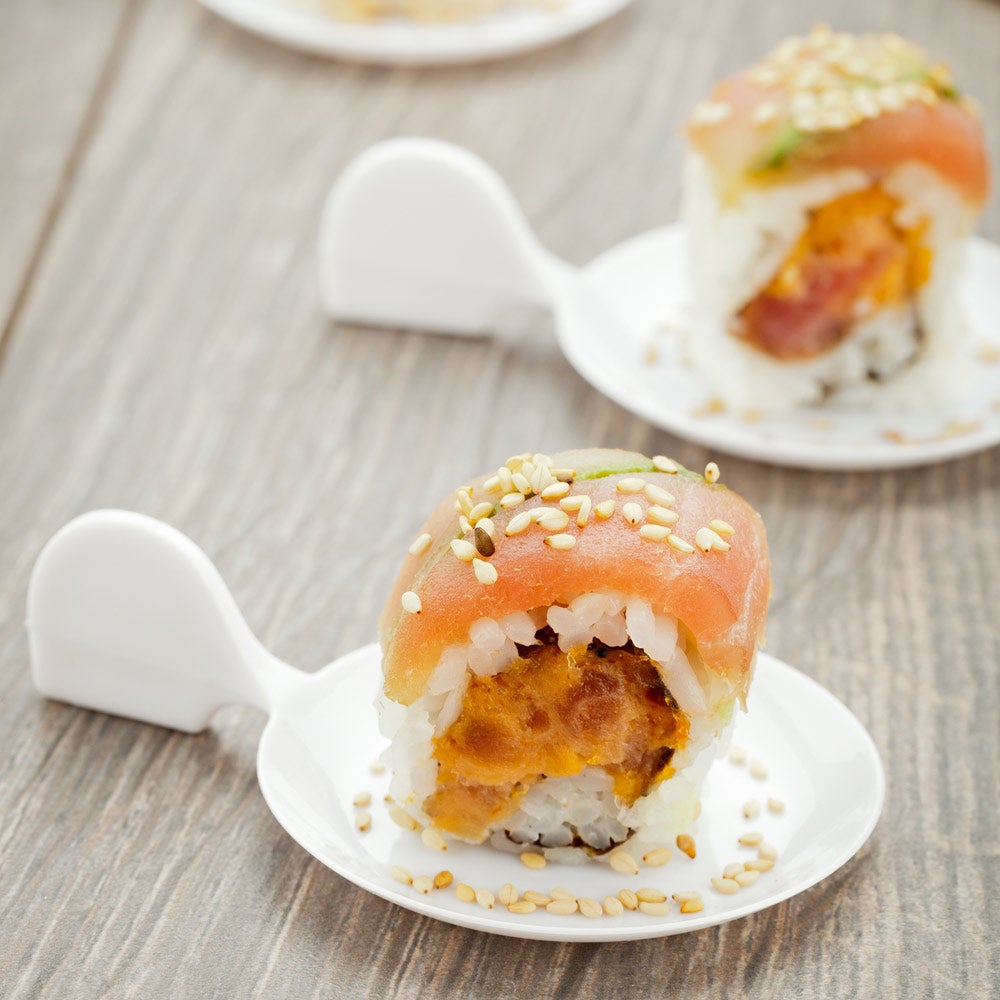 Plates, Tasting, Plastic, White Fish Design, Heavyweight,1 - 100 COUNT