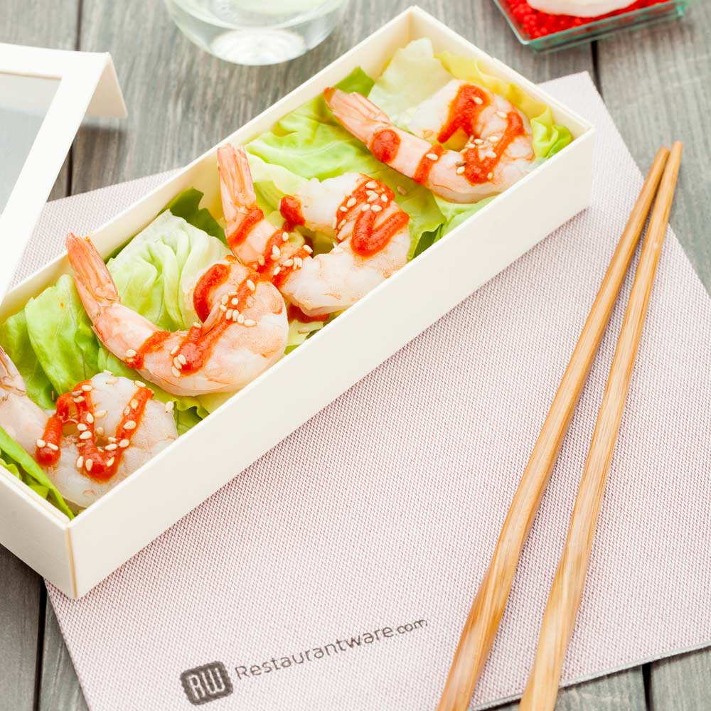 Containers, Food, 7.7 Inch, Poplar Wood, Natural Taipei Design, Rectangle, with Window Flap Lid, 7.7 Linear Inch,1 - 100 COUNT