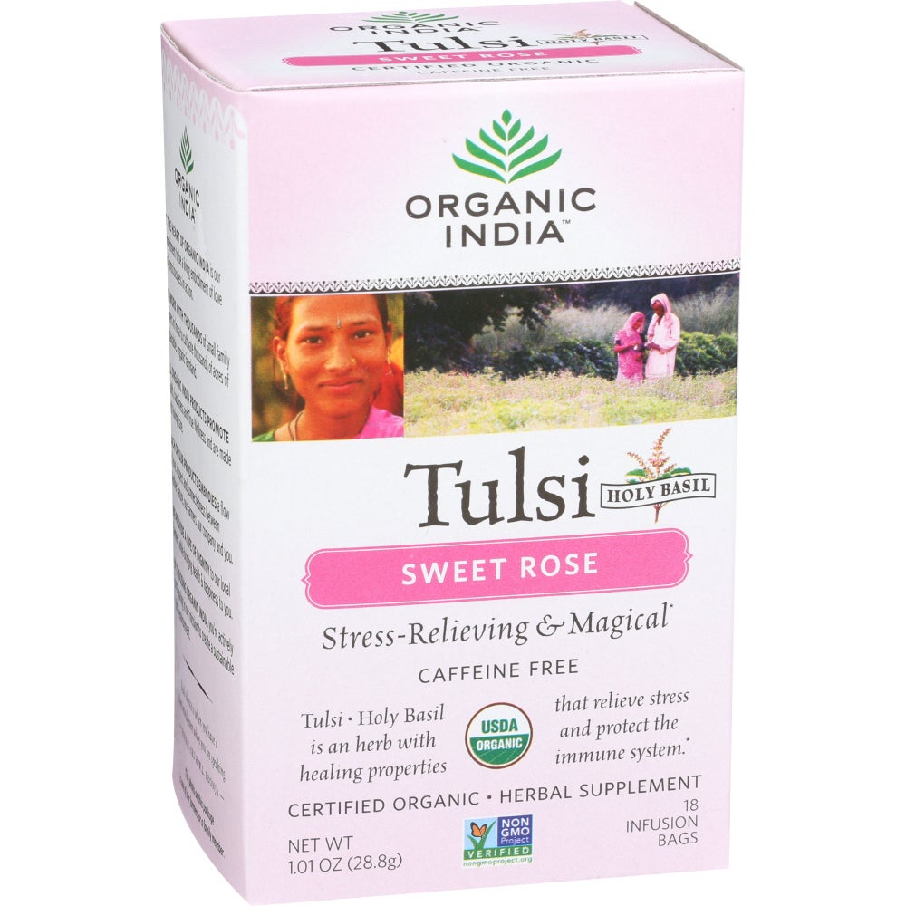 Tea, Sweet Rose, Tulsi, Caffeine-Free, Infusion Bags,6 - 18 COUNT