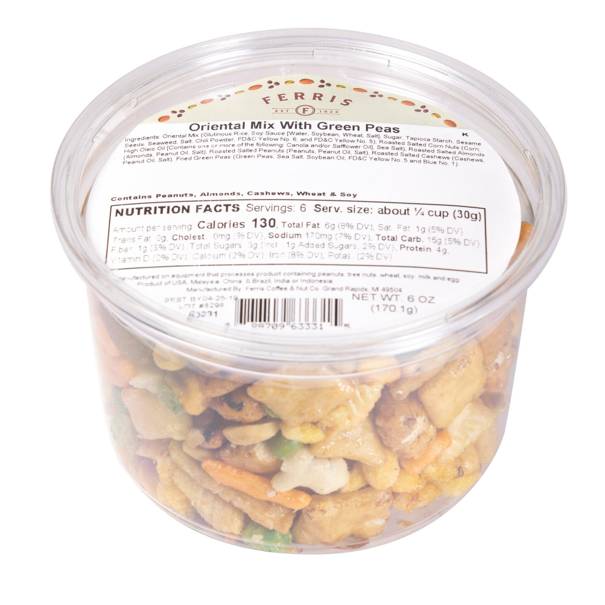 Snack Mix, Oriental, with Green Peas, Bulk,12 - 6 OUNCE