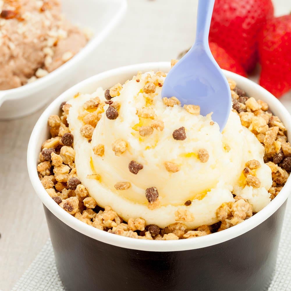 Spoons, Dessert, Petal, Heavyweight Plastic, Periwinkle, 4.5 Inch, 4.5 Linear Inch,1 - 100 COUNT