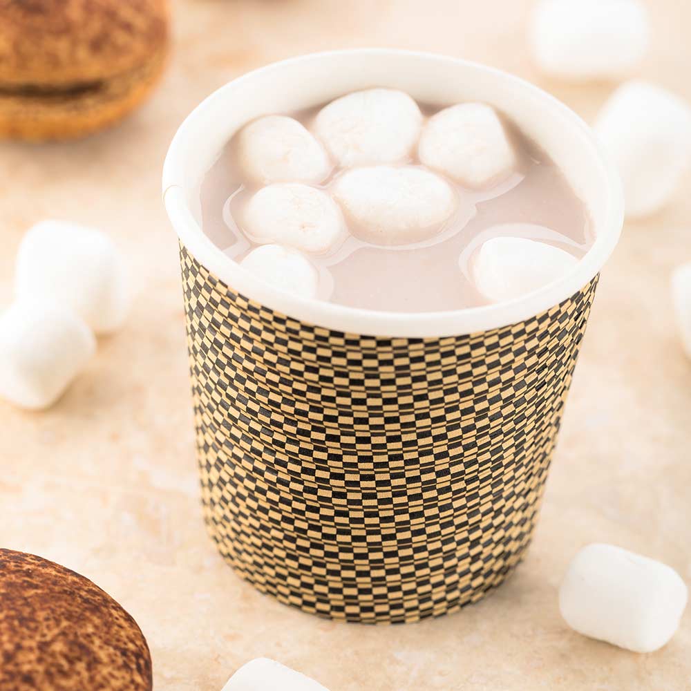 Cups, Hot, 4 Ounce, Paper, Mocha Pin Check, Spiral Wall, 4 Ounce,1 - 500 COUNT