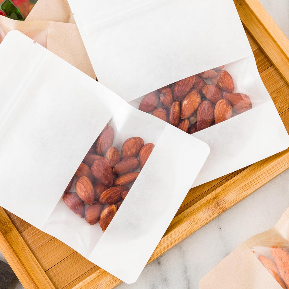 Bags, Heat-Sealable Snack, 7.1 Inch, Plastic, White, with Window, 7.1 Linear Inch,1 - 100 COUNT