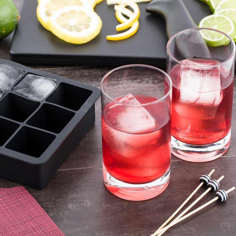 Trays, Ice, 15 Compartment, Cube, Black, Silicone, 1.25 Linear Inch,1 - 1 EACH