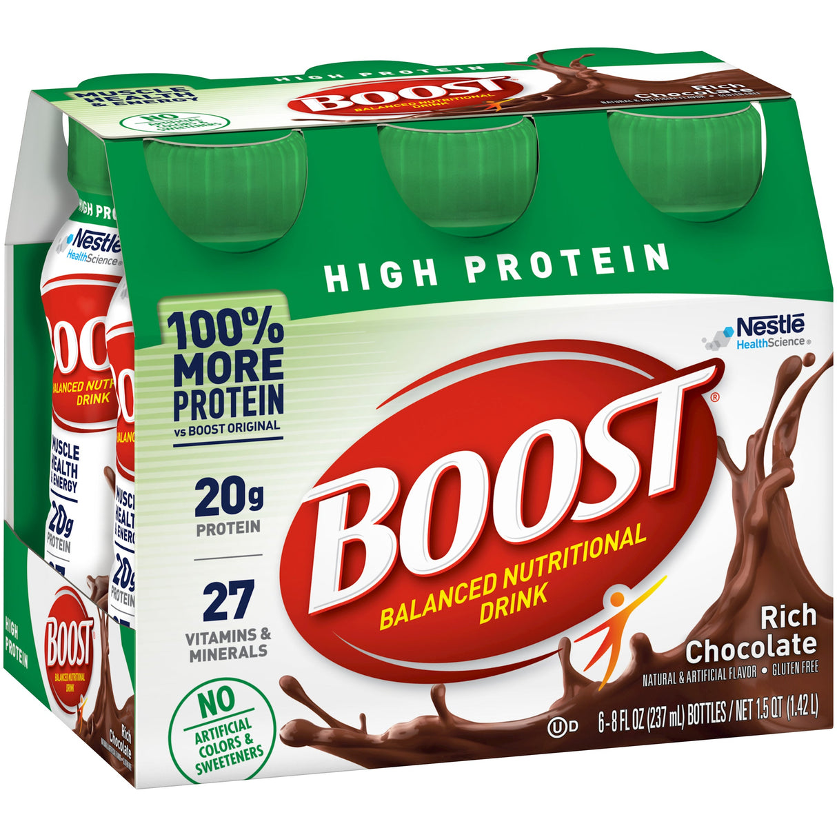 Protein Shakes, Chocolate, Boost, High Protein, Shelf Stable, Single-Serve, 8 Fluid Ounce,4 - 6 COUNT