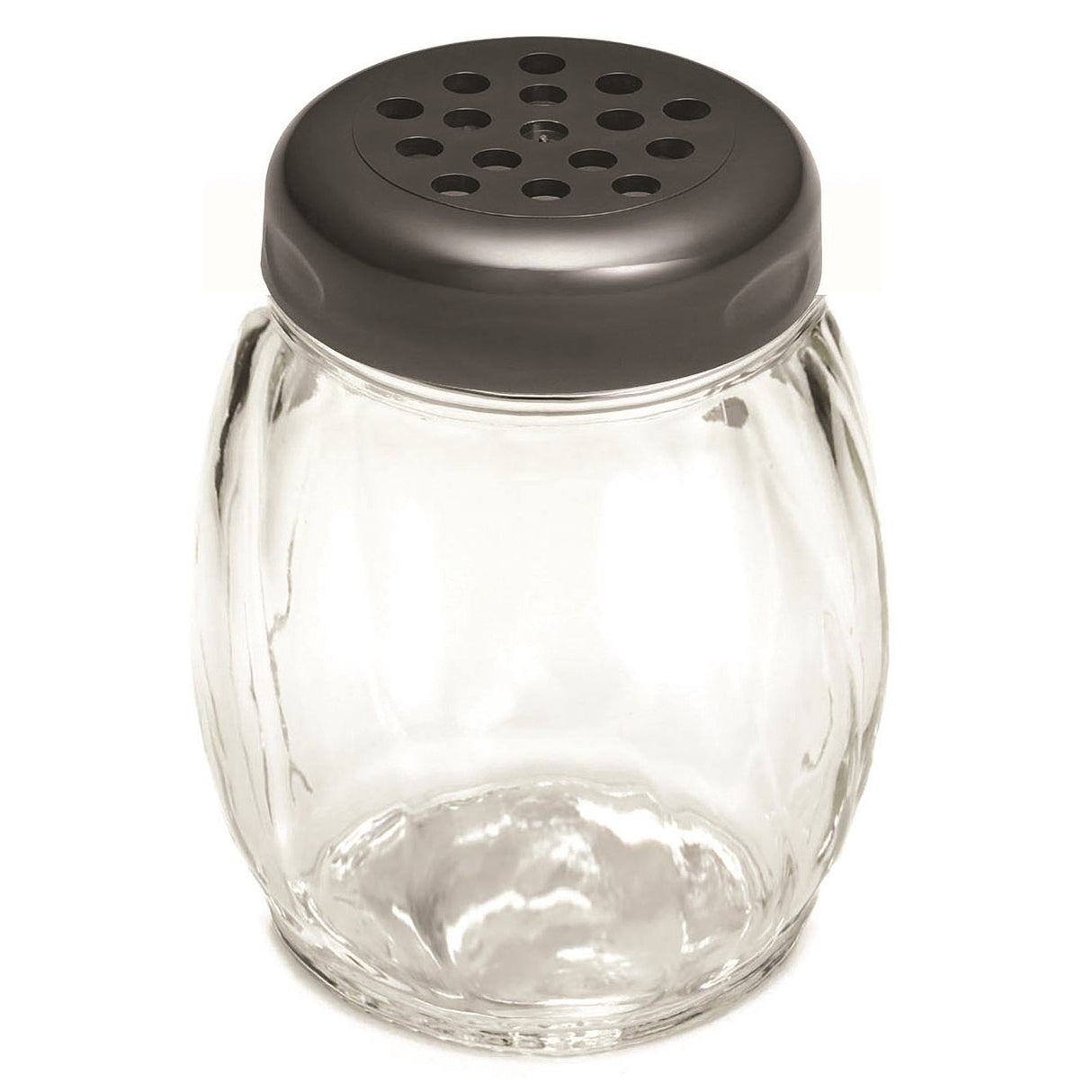Shakers, 6 Ounce, Clear, Plastic, with Black Plastic Perforated Top, 6 Ounce,12 - 1 EACH