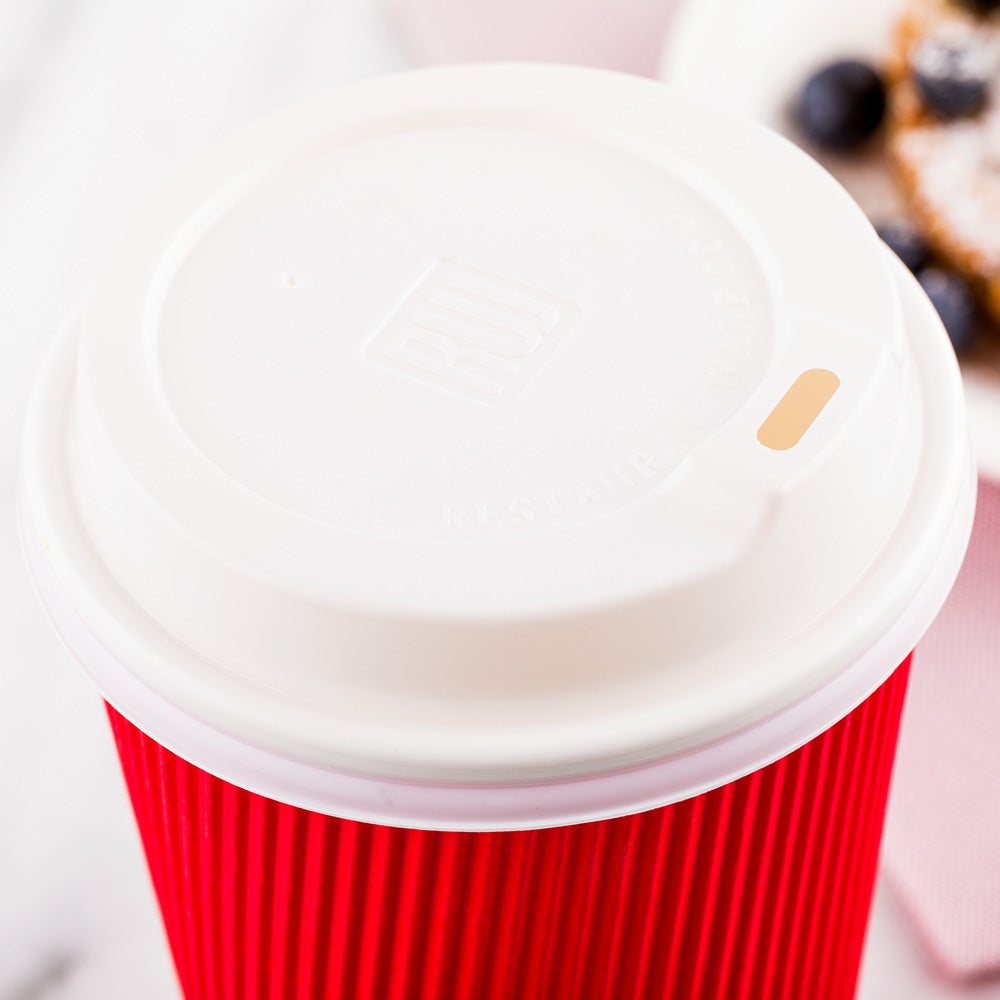 Lids, Hot Coffee, Plastic, White, Polystyrene, for 8/12/16 Ounce Cups,1 - 500 COUNT
