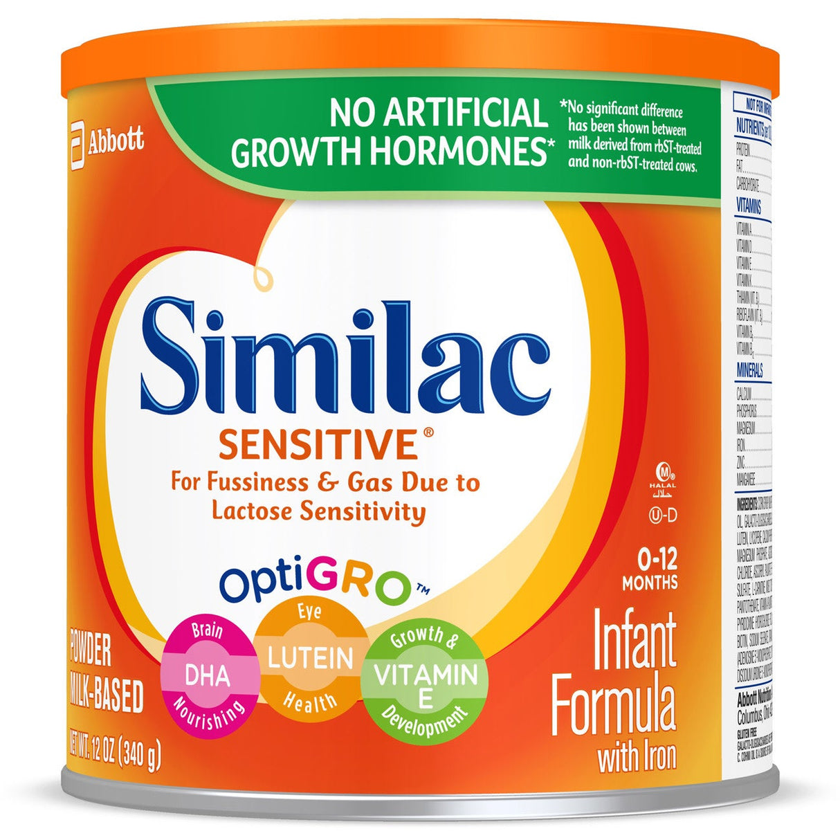 Infant Formula, Similac Sensitive, Milk-Based Powder, with Iron,6 - 12 OUNCE