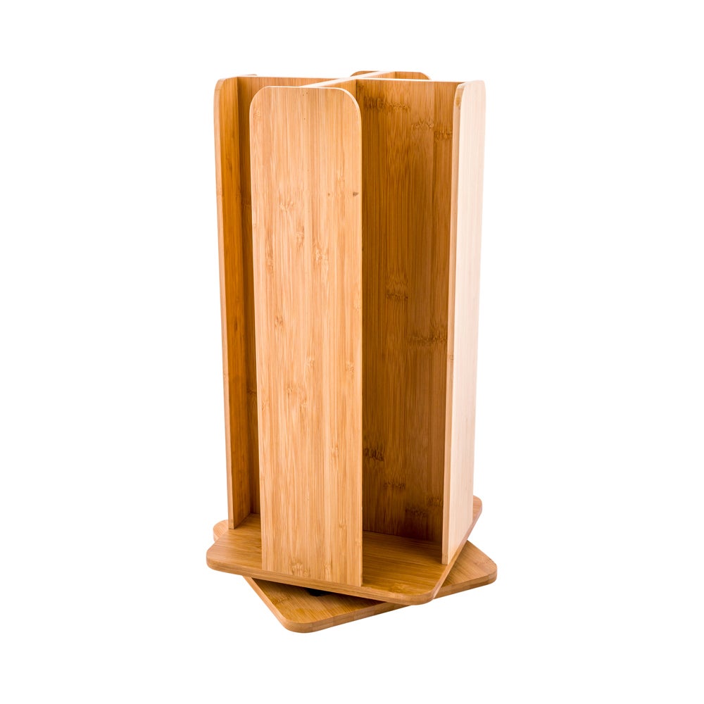 Organizer, Cup & Lid, Restpresso 9 x 9 x 18 Inch, 4-Section, Natural, Bamboo, Revolving,1 - 1 EACH