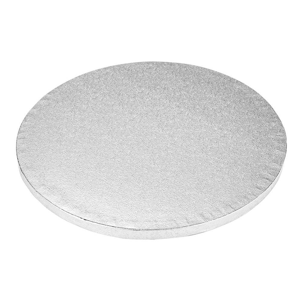 Cake Drum Board, Pastry Tek 10 x 10 x 0.5 Inch, Cardboard, Metallic Silver, Round,1 - 1 EACH