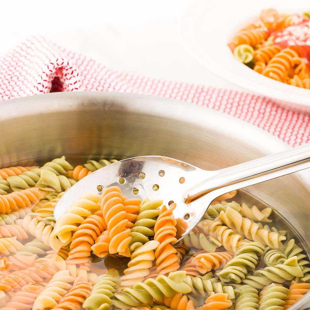 Spoon, Serving, Perforated, 13 Inch, Stainless Steel, with Black Plastic Handle, 13 Linear Inch,1 - 1 EACH