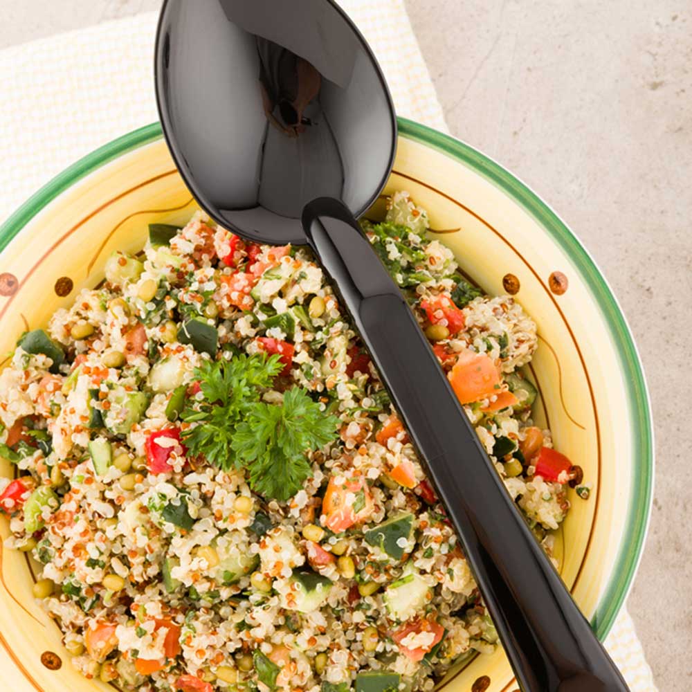 Spoons, Catering Service, Solid, 11 Inch, Black Plastic, 11 Linear Inch,1 - 1 EACH