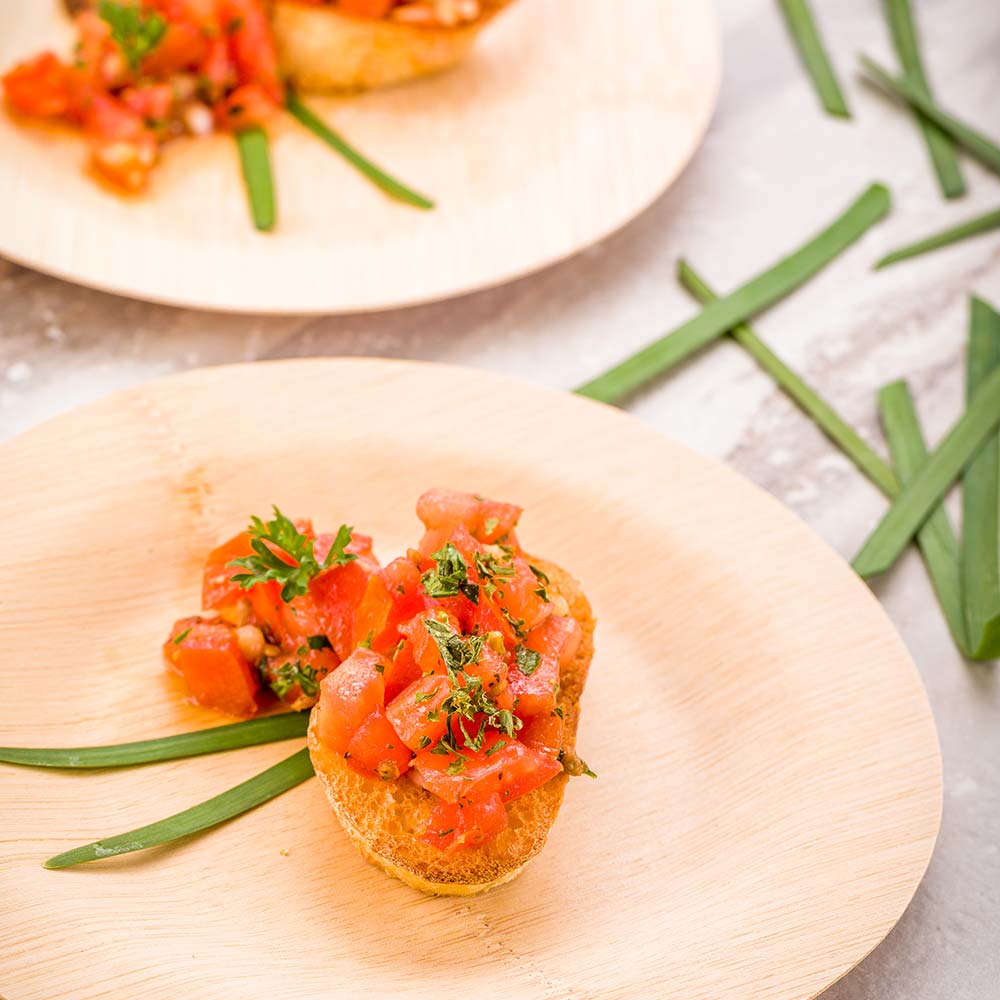 Plates, 7 Inch, Bamboo Veneer, Natural, Round, 7 Linear Inch,1 - 100 COUNT