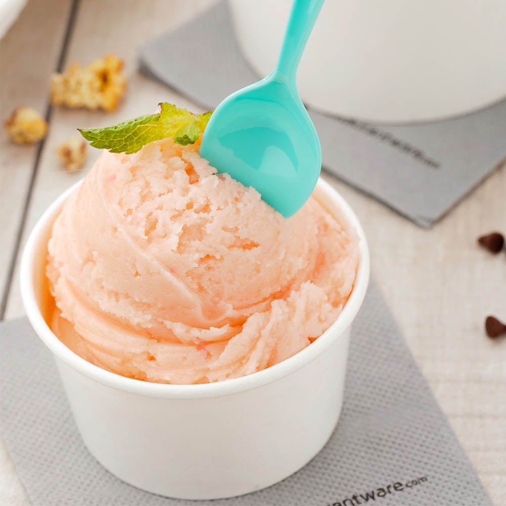 Spoons, Dessert, Petal, Heavyweight Plastic, Teal, 4.5 Inch, 4.5 Linear Inch,1 - 500 COUNT