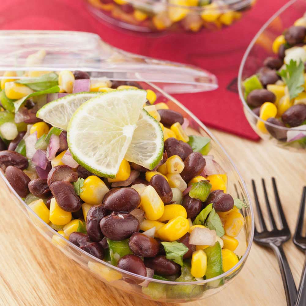 Cups, Deli, 5.5 Ounce, Plastic, Clear, Oval, with Lid, 5.5 Ounce,1 - 100 COUNT