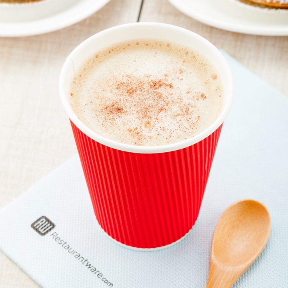 Cups, Hot, 12 Ounce, Paper, Red, Ripple Wall, 12 Ounce,1 - 500 COUNT