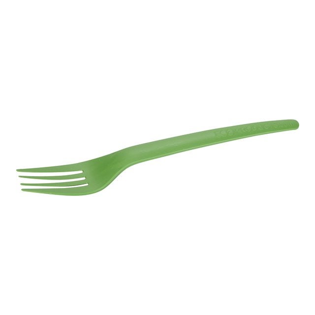 Forks, Dinner, Plastic, Green, 7 Inch, PLA,1 - 1000 COUNT