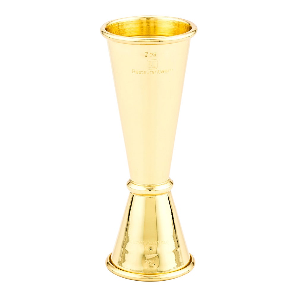 Jigger, Double, 1 & 2 Ounce, Gold Plated, 2 Ounce,1 - 1 EACH