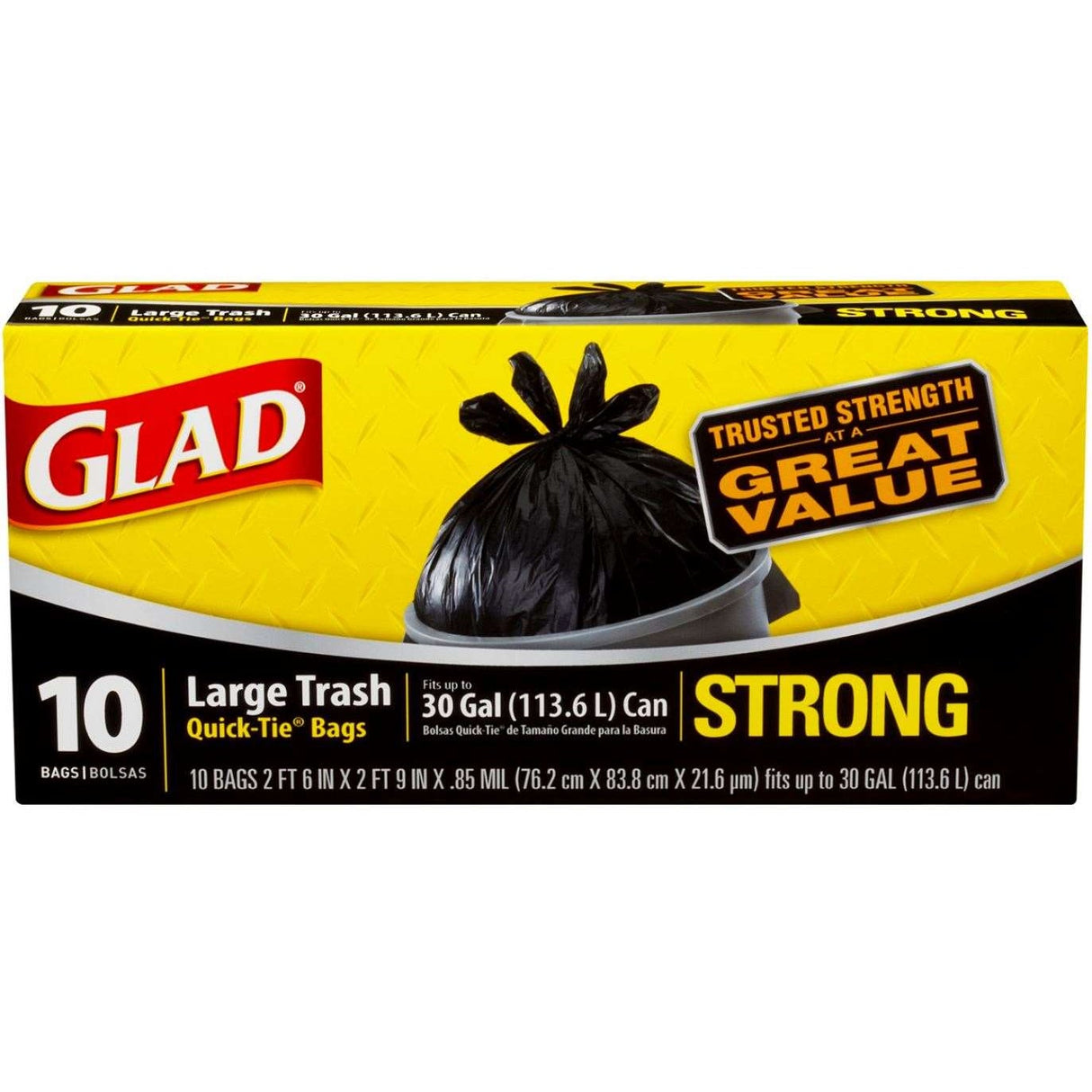 Can Liners, 30 Gallon, Black, Quick-Tie,12 - 10 COUNT