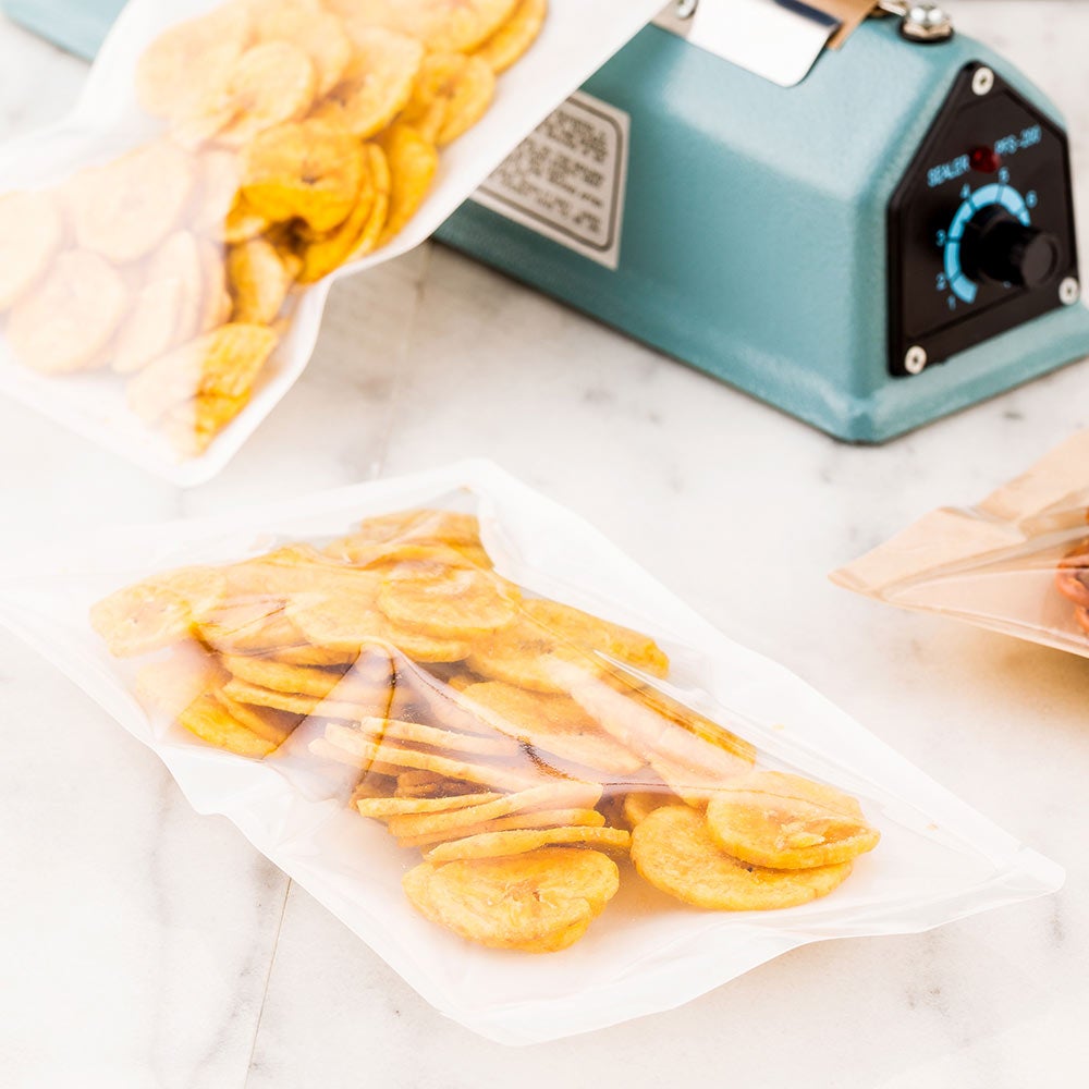 Bags, Heat-Sealable Sandwich, 8.3 Inch, Plastic, White, Double Seal Rip Lock, with Window, 8.3 Linear Inch,1 - 100 COUNT