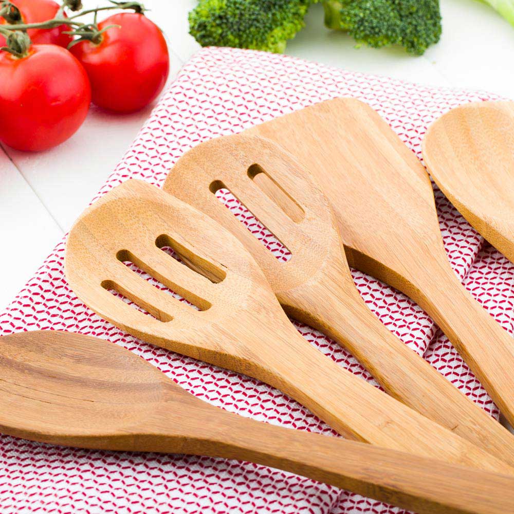 Utensil Set, Five-Piece, Bamboo, Natural, 12 Linear Inch,1 - 1 EACH