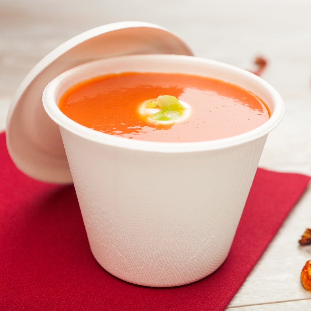 Containers, Soup, 15 Ounce, Bagasse, White Collezione Design, 15 Ounce,1 - 100 COUNT