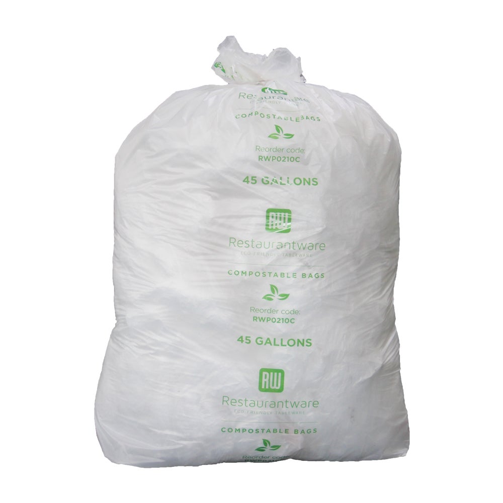 Can Liners, Biodegradable, 45 Gallon, Clear, Low Density, 50 x 23.2 Inch,1 - 100 COUNT