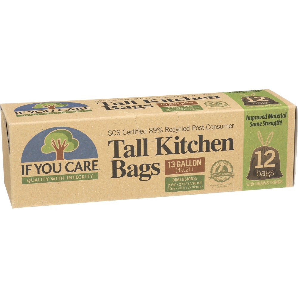 Bags, Drawstring, 13 Gallon Tall, Kitchen,12 - 12 COUNT