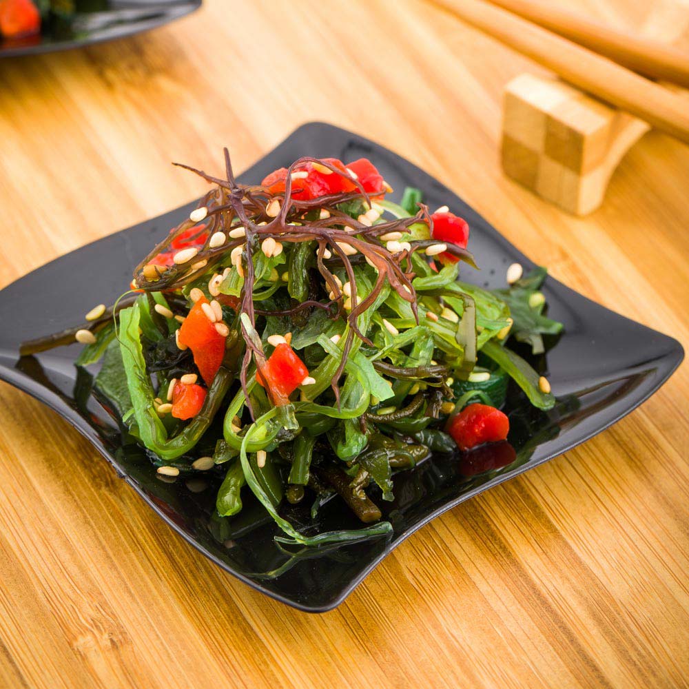 Plates, Appetizer, 1 Ounce, Plastic, Black Aqua Design, Wave-Edge, Heavyweight, 3 Linear Inch,1 - 100 COUNT