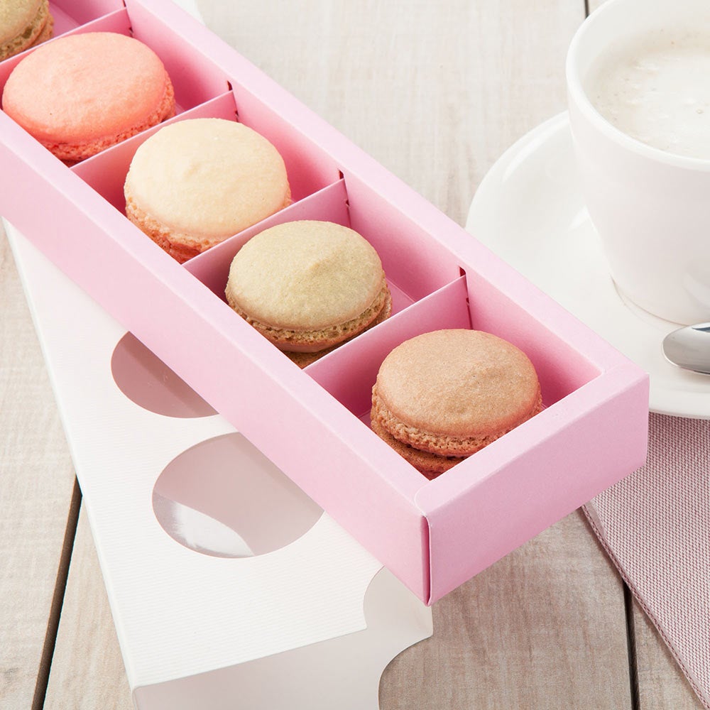 Packaging, Macaron, 12 Inch, Paper, Valentino White & Pink, 12 Linear Inch,1 - 100 COUNT