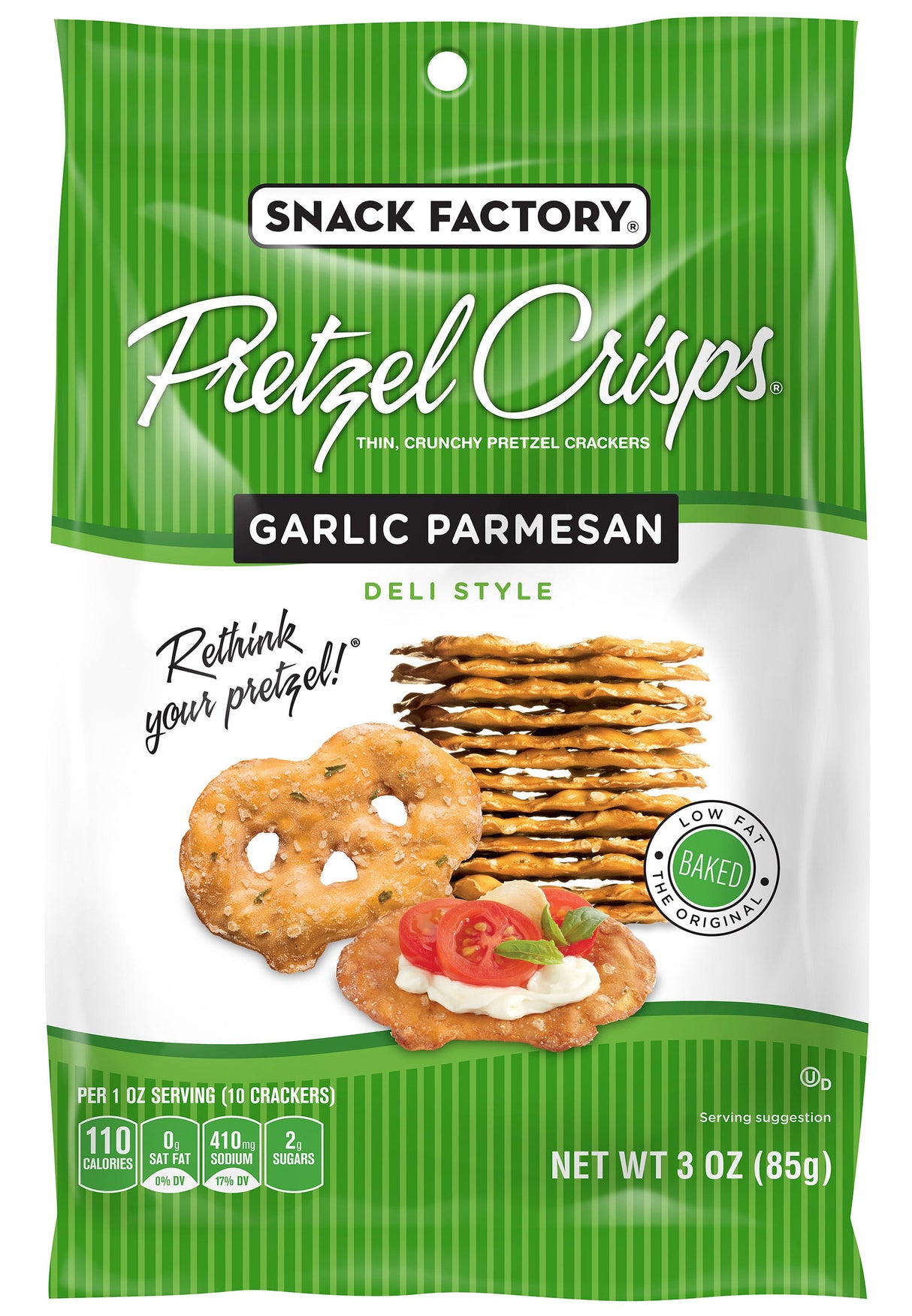 Crisps, Pretzel, Garlic Parm, Single-Serve,8 - 3 OUNCE