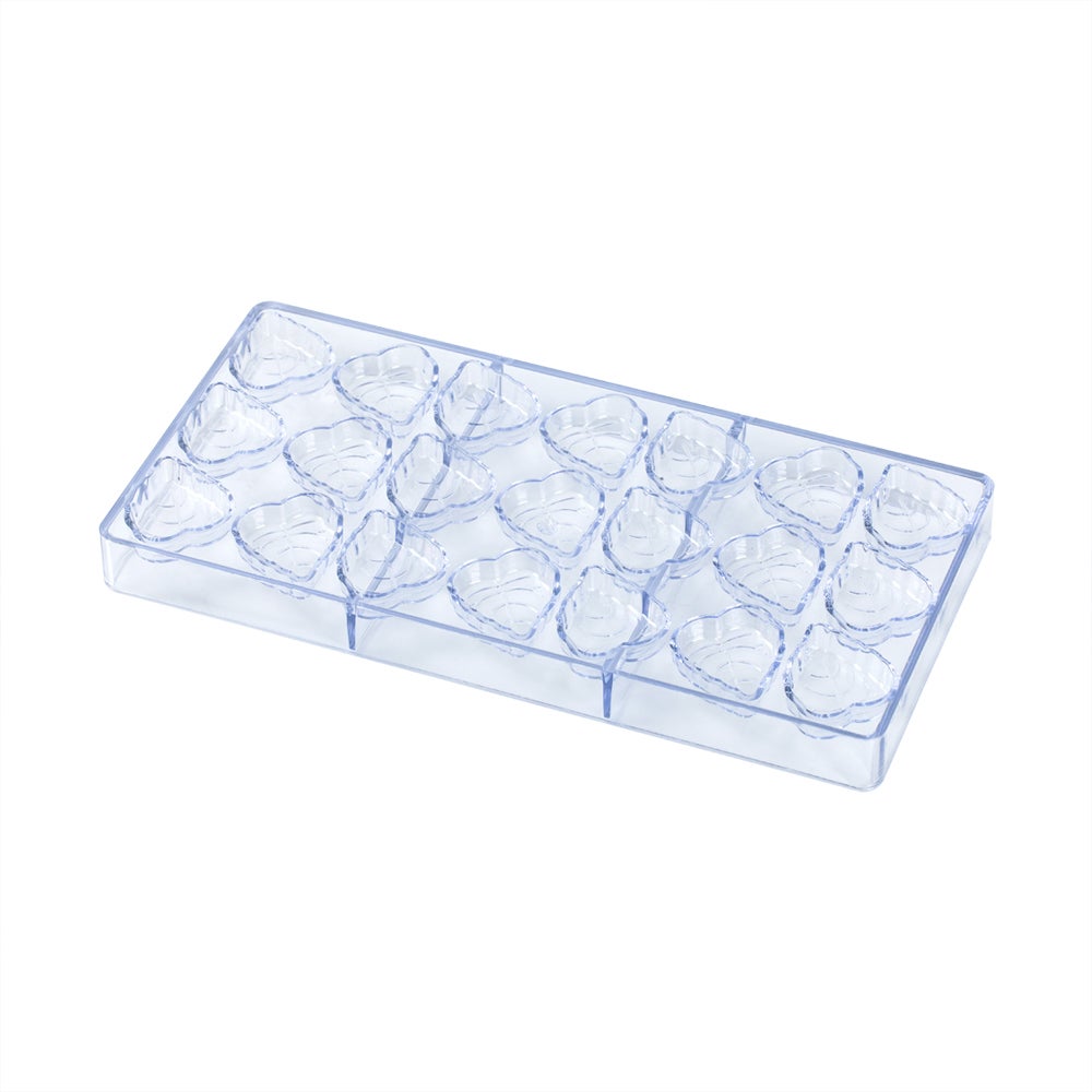 Molds, Chocolate, 21-Compartment, Leaf-Shaped, Clear, Polycarbonate,10 - 1 EACH