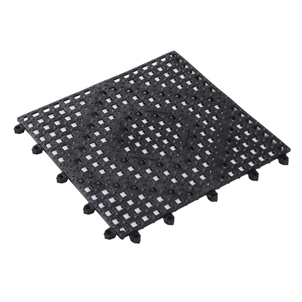 Mats, Bar, 12x 12 Inch, Inerlocking, Black Plastic,50 - 1 EACH