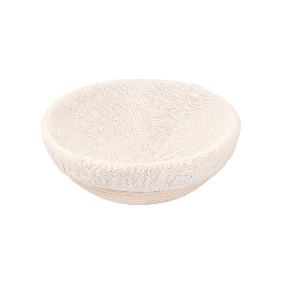 Baskets, Dough Proofing, 9.25 x 3.25, Round, White, Rattan, with Removable Linen Liner,12 - 1 EACH