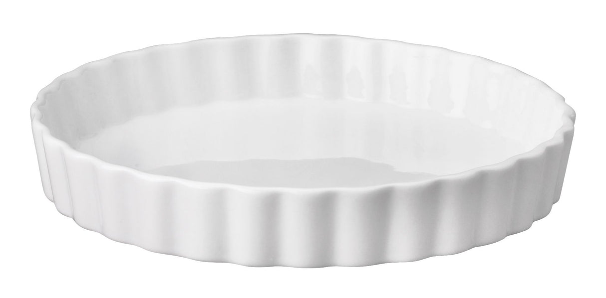 Dish, Quiche, Porcelain, 8 x 1 Inch, White,1 - 1 EACH