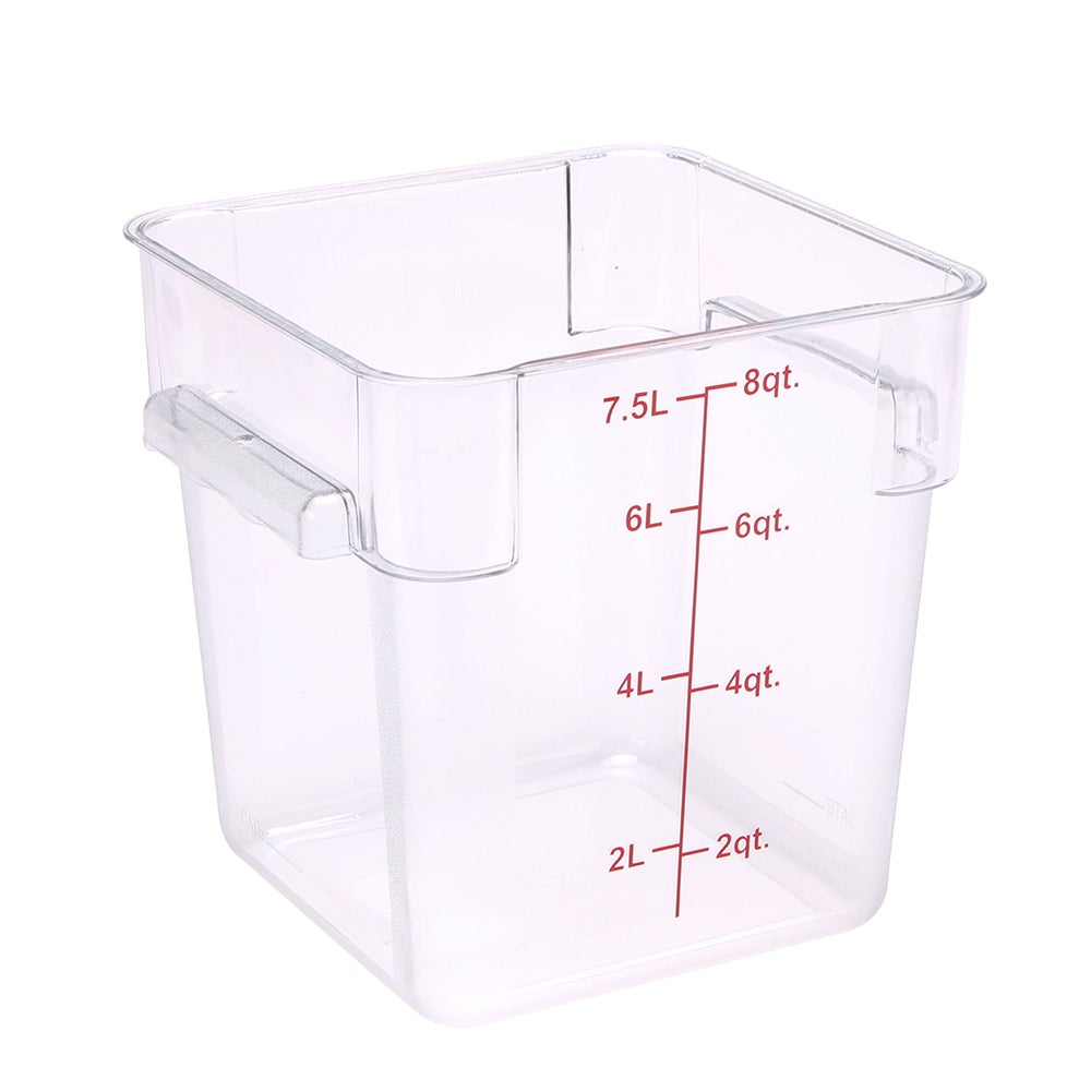 Pans, Food, 8 Quart, Square, 8.75 x 8.75 x 8.50 Inch Clear, Plastic,10 - 1 EACH
