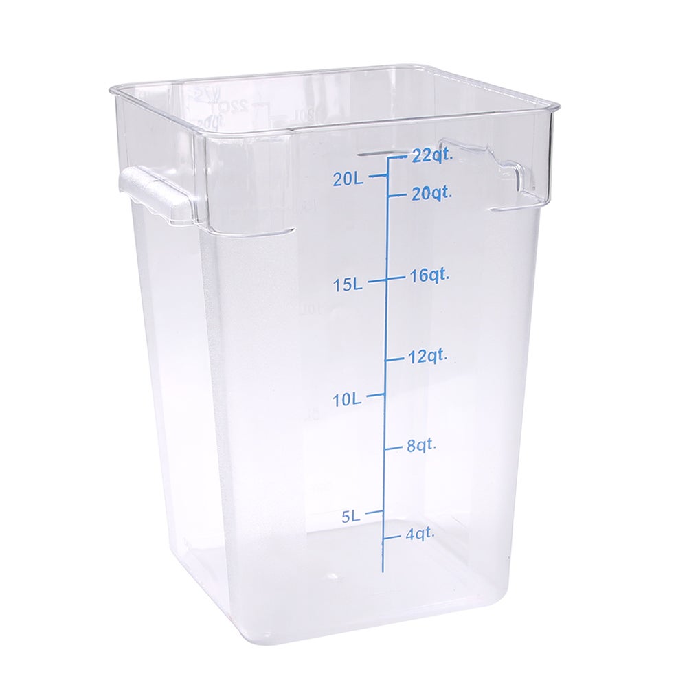 Pans, Food, 22 Quart, Square, 11 x 11 x 15.75 Inch Clear, Plastic,10 - 1 EACH