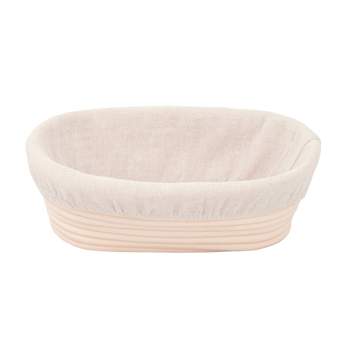 Baskets, Dough Proofing, 9.66 x 6.13 x 3.25 Inch, Oval, White, Rattan, with Removable Linen Liner,12 - 1 EACH