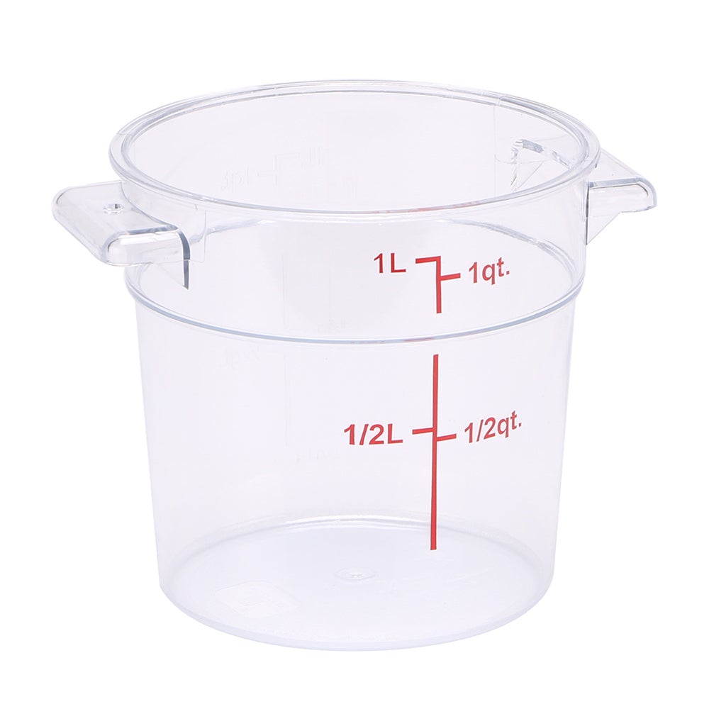 Pans, Food, 1 Quart, Round, 5 x 5 x 4.75 Inch Clear, Plastic,10 - 1 EACH