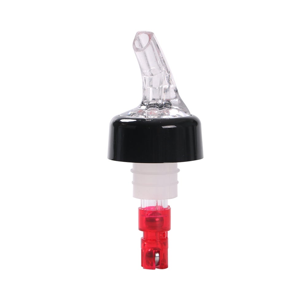 Pourers, Liquor, 1 Ounce, Red & Clear, Plastic, with Collar,50 - 1 EACH