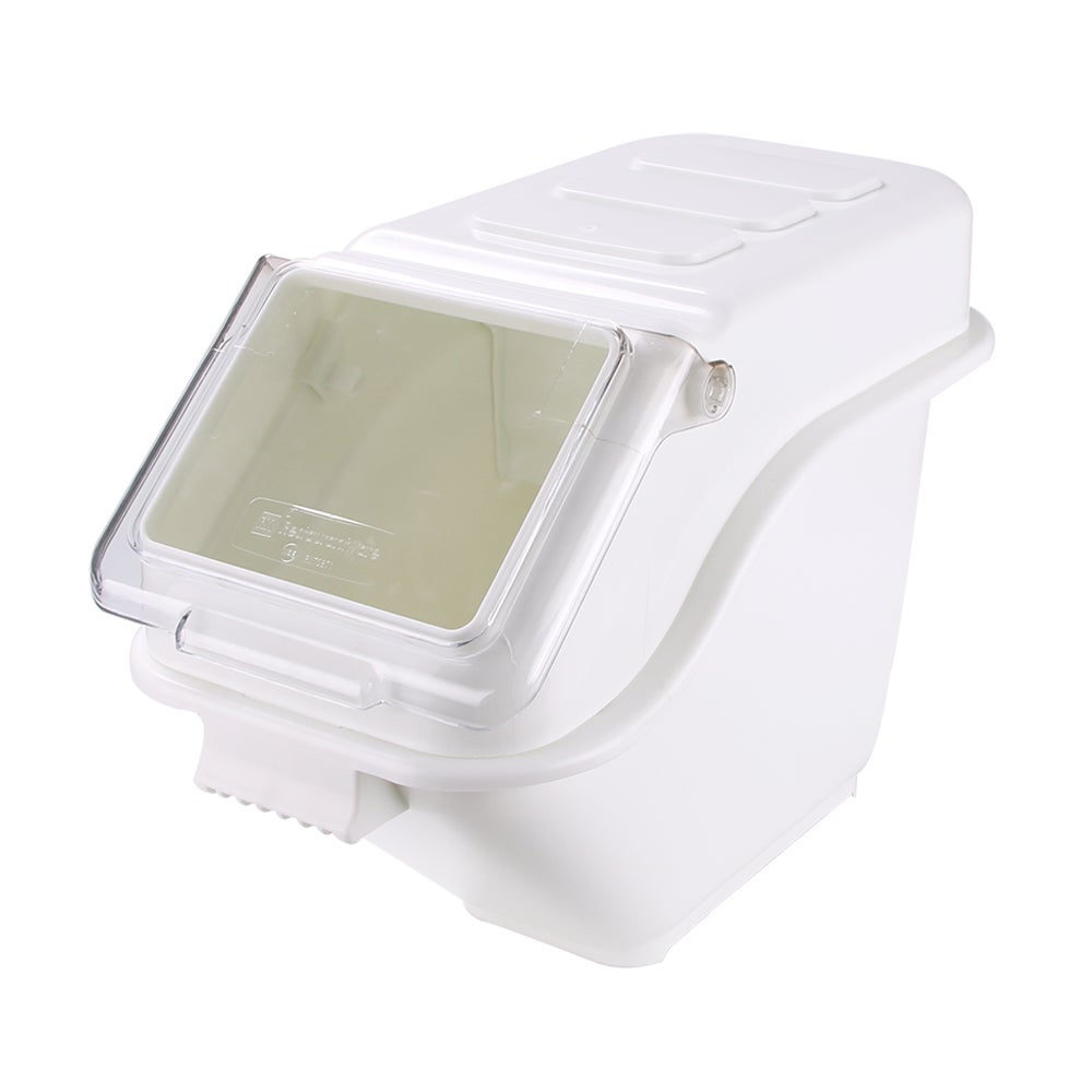 Bin, Ingredient, 6 Gallon, Slant-Top, White, Plastic, with Scoop,1 - 1 EACH