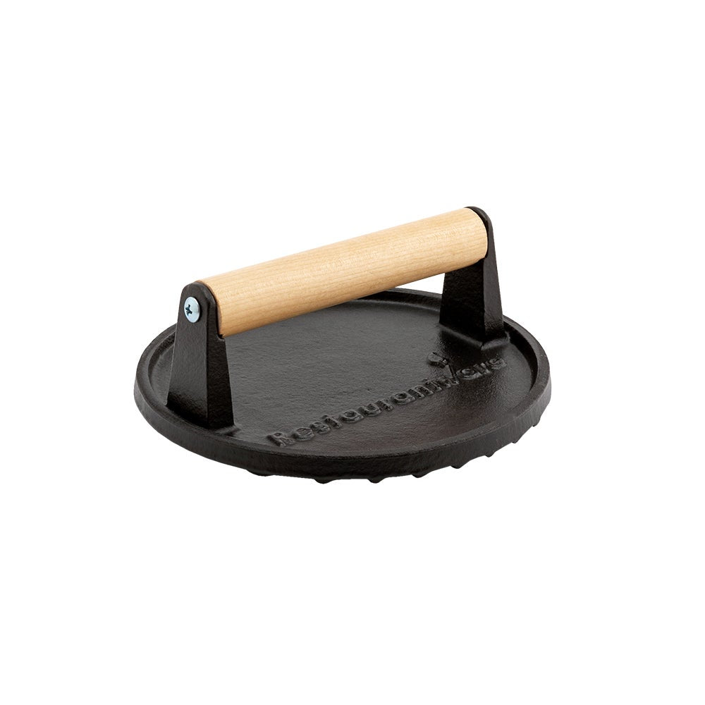 Press, Grill, 7 Inch, Cast Iron, with Wooden Handle,1 - 1 EACH