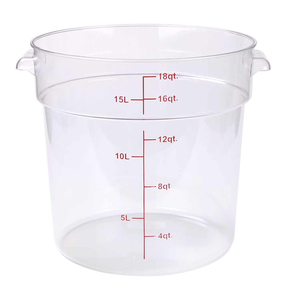 Pans, Food, 18 Quart, Round, 12.25 x 12.25 x 12 Inch Clear, Plastic,10 - 1 EACH