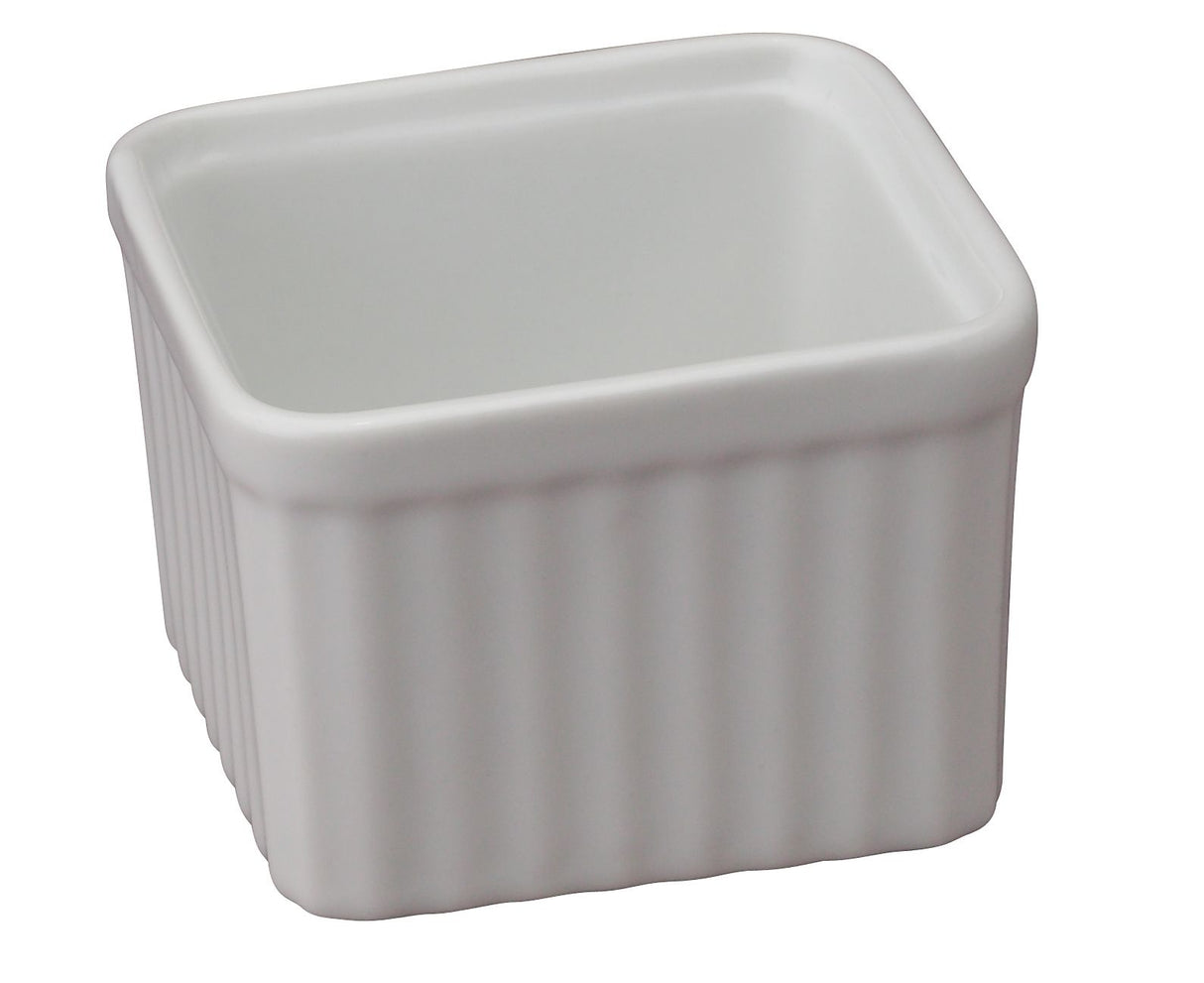Ramekins, Porcelain, 6 Ounce, White, Square,6 - 1 EACH