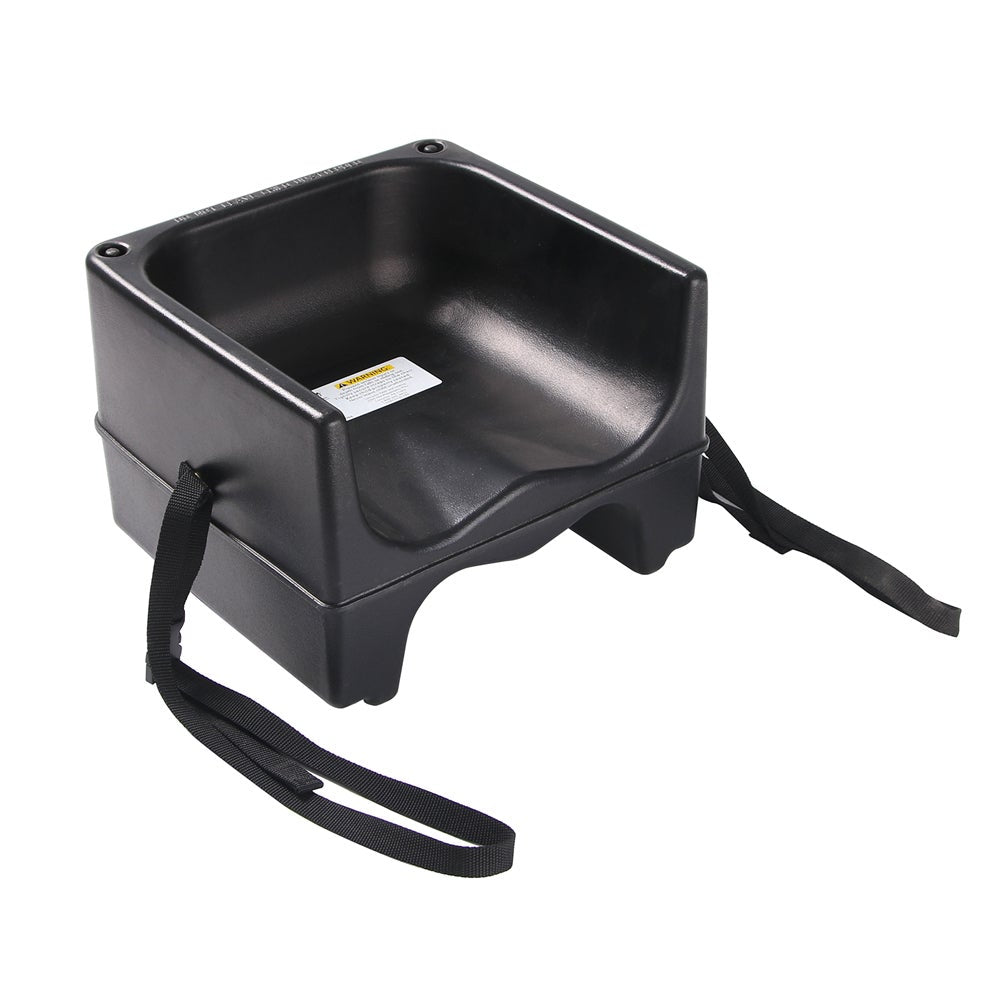 Booster Seat, Double Sided, 12.5 x 8.75 Inch, Black, Plastic, with Strap,1 - 1 EACH