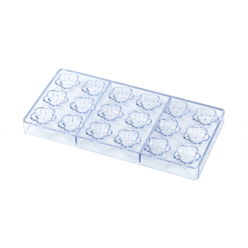 Molds, Chocolate, 18-Compartment, Flower-Shaped, Clear, Polycarbonate,10 - 1 EACH