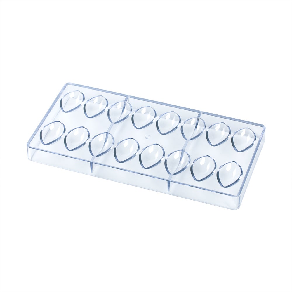 Molds, Chocolate, 16-Compartment, Quenelle-Shaped, Clear, Polycarbonate,10 - 1 EACH