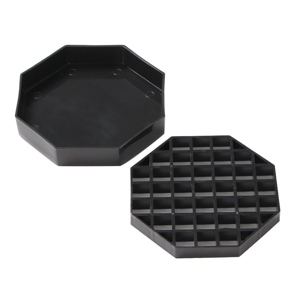 Trays, Drip, 4 Inch, Octagon, Black, Plastic, with Removable Grate,10 - 1 EACH